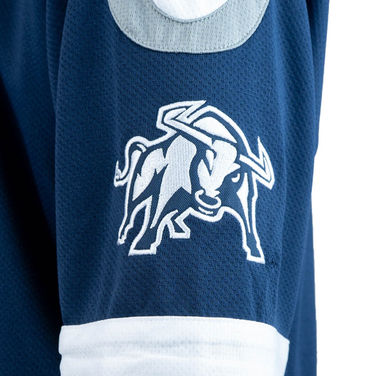 U-State hockey with aggie bull logo on sleeve navy unisex jersey